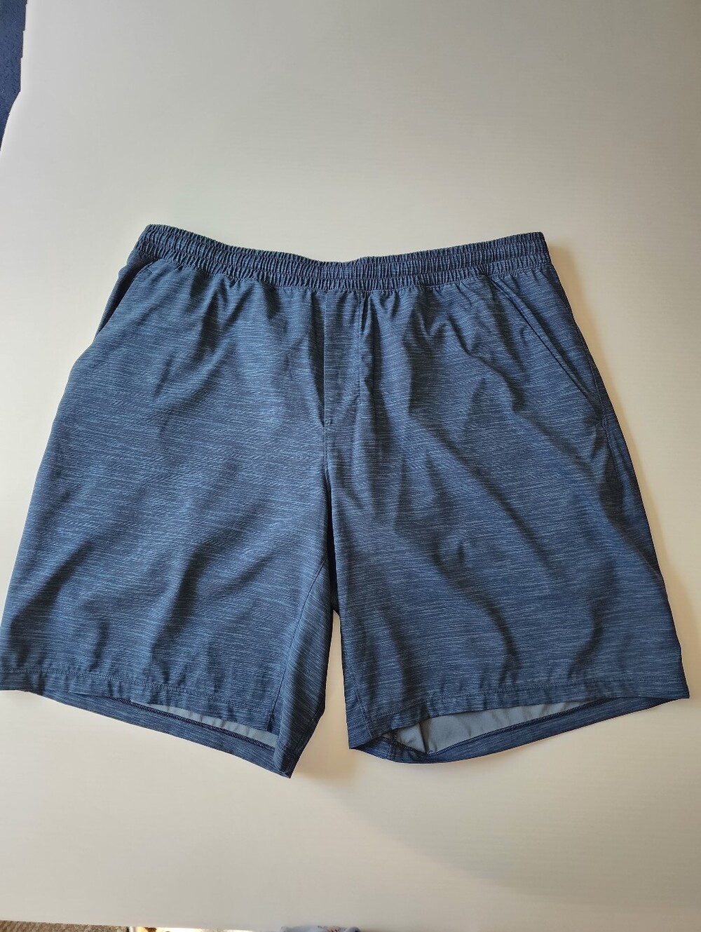 Lululemon Pace Breaker Short 9" XXL Lined Heather Allover Iron Blue True Navy